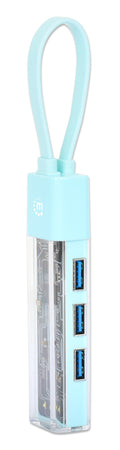 Hub Combo USB 3.0 USB-C&trade e USB-A 4 Porte Verde Trasparente