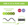 Cavo USB 3.0 Tipo A Maschio a Ethernet RJ45 Maschio 1m