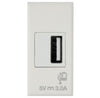 WHITEK S44 Caricatore USB-A 3A 240V 1 Modulo Bianco Opaco, 446082USB3A