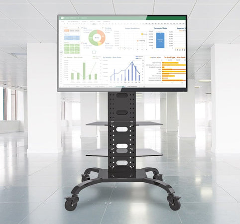 Supporto a Pavimento con 2 Mensole Trolley TV LCD/LED/Plasma 32-70''