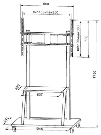 Supporto a Pavimento con Mensola per TV LCD/LED/Plasma 55-100''