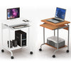 Scrivania Mobile ''Compact'' per Computer Ripiano Tastiera Scorrevole Bianco