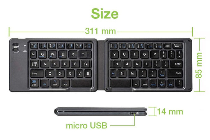 Tastiera Pieghevole Bluetooth USB per Tablet Smartphone