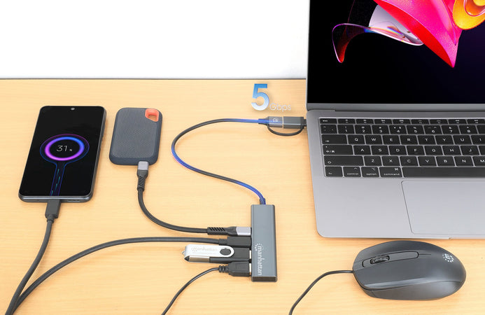 Hub 2 Porte USB-A + 2 Porte USB-C&trade USB 3.2 Gen 1