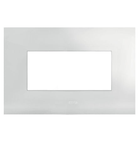 Placca Serie Smart44 in Metallo 4 Moduli Bianco Opaco