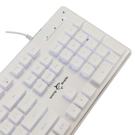 Tastiera Gaming USB 104 Tasti con Retroilluminazione LED Bianco