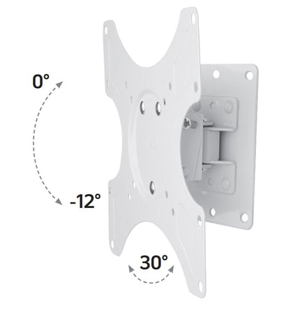 Supporto a muro per TV LED LCD 19 - 37'' inclinabile 1 snodo Bianco