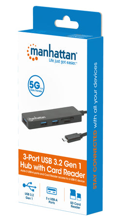 Hub USB-C&trade 3.2 Gen 1 a 3 porte con Lettore Schede