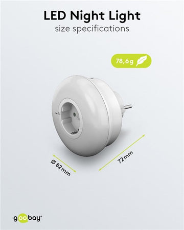 Luce Notturna a 3 LED Plug-In con Sensore Crepuscolare Bianco Freddo