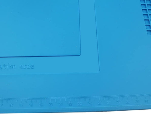 Tappeto da Saldatura e Riparazione Antistatico Antiscivolo Magnetico 45 x 30 cm in Silicone Blu