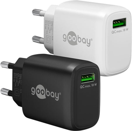 Caricabatterie Ricarica Rapida USB QC 3.0 (18 W) Nero