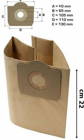 5 SACCHETTI ASPIRAPOLVERE BIDONE FOMA W 12-15-20 SE-35-40 / GOBLIN Wisard RW 15