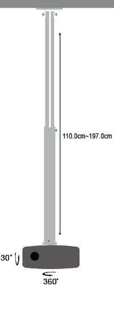 Supporto a soffitto profess. per proiettori estensione 110 - 197 cm