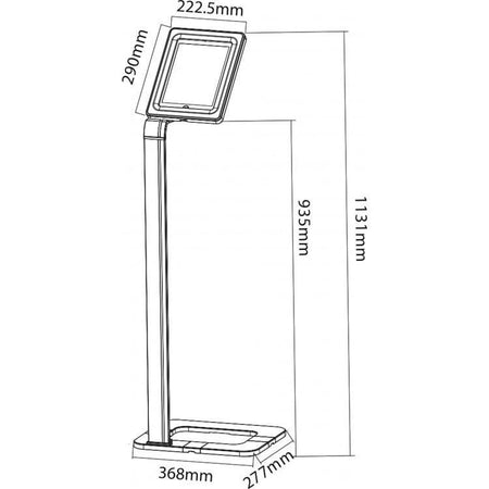 Supporto da Pavimento con Chiave di Sicurezza iPad/Tablet 9.7''-10.1''