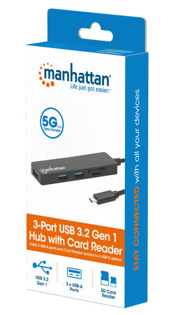 Hub USB-C&trade 3.2 Gen 1 a 3 porte con Lettore Schede