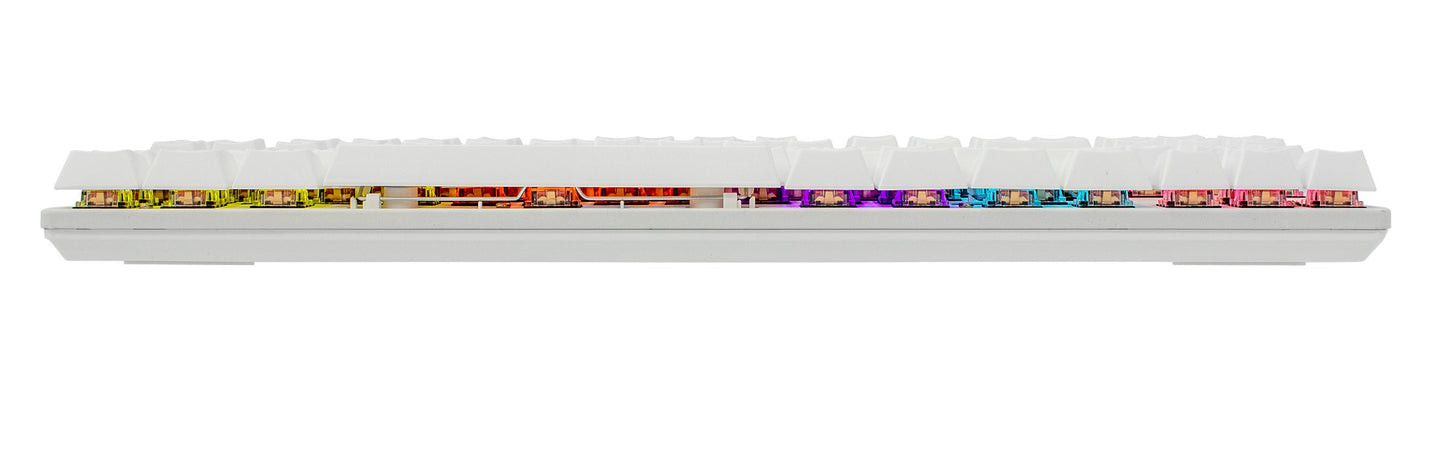 Tastiera Gaming Meccanica USB Anti Ghosting RGB LED 87 Tasti Bianco, Commandos