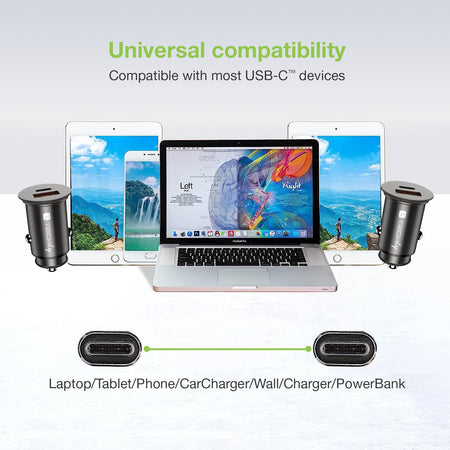 Cavo Corto Piatto USB-C&trade Maschio a USB-C&trade Maschio E-Mark Ricarica Rapida FPC 12.4 cm