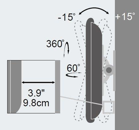 Supporto a muro per TV LED LCD 13''-30'' full motion Bianco