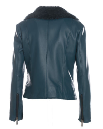 Giselle - Giacca Donna blu in Vero Montone Shearling