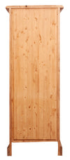 Biscottini Vetrina Country in legno massello di tiglio finitura naturale L55xPR43xH150 cm. Made in Italy