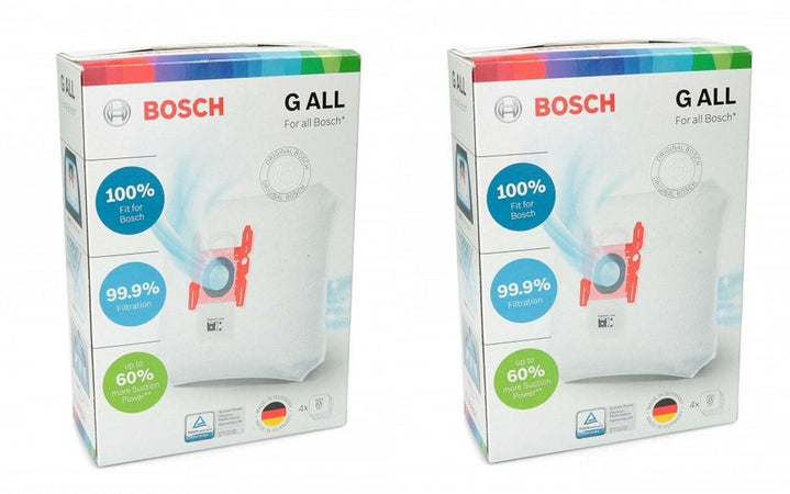 2 X 4 SACCHETTI BOSCH ORIGINALE TIPO G ASPIRAPOLVERE IN CARTA + FILTRO 17000940