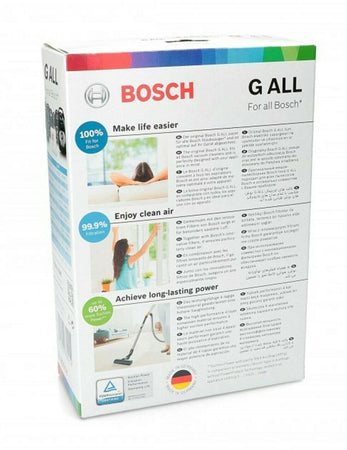 2 X 4 SACCHETTI BOSCH ORIGINALE TIPO G ASPIRAPOLVERE IN CARTA + FILTRO 17000940