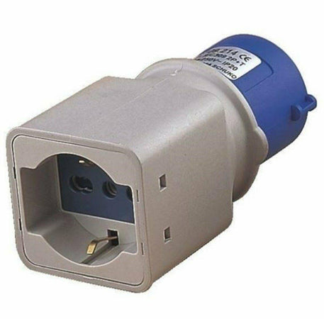 ADATTATORE INDUSTRIALE C/SPINA CEE 2 POLI PRESA SCHUKO 10/16A BIPASSO DF 8061138
