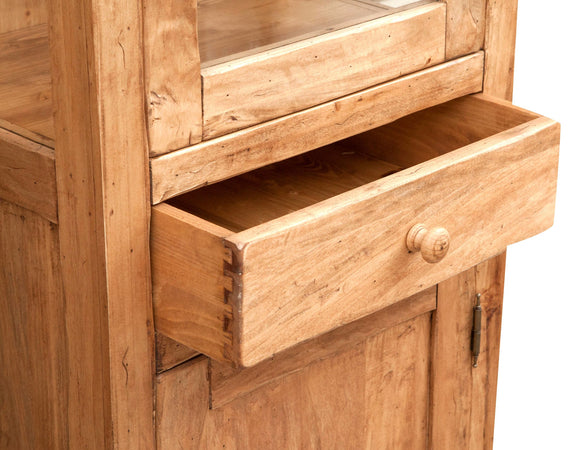 Biscottini Vetrina Biscottini Stile Country legno massello tiglio naturale 55x43x150