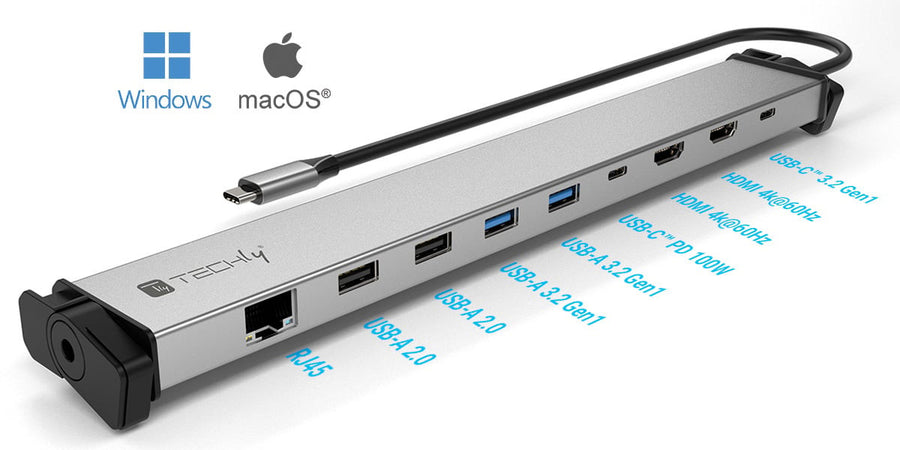 Docking Station 9 in 1 USB-C&trade Hub USB HDMI RJ45