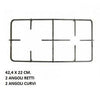 LOFRA GRIGLIA 2 FUOCHI CUCINA GAS PIANI COTTURA CM.42,4 X 22 NERE LUCIDE P 3261