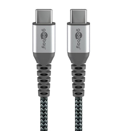 Cavo Tessile USB-C&trade Maschio/USB-C&trade Maschio 0,5 m Grigio