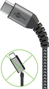 Cavo Tessile USB-C&trade Maschio/USB-C&trade Maschio 0,5 m Grigio