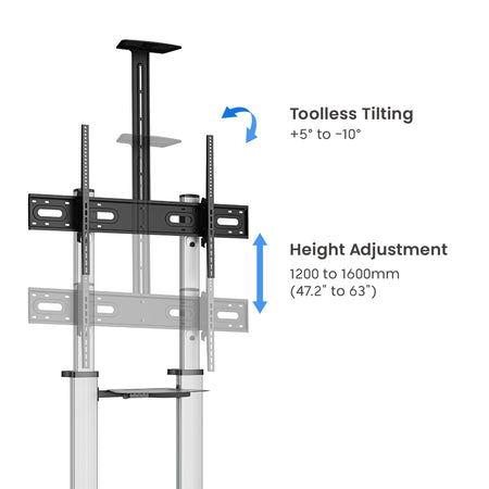 Supporto a Pavimento Trolley TV LCD/LED/Plasma 60-100''