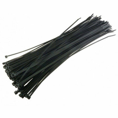 100 FASCETTE AUTOSERRANTI NYLON NERE 4,8x200 CABLAGGIO CAVI FERR 91367