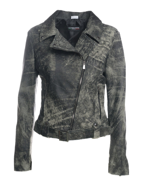 Celine - giacca donna verde graffiato in vera pelle