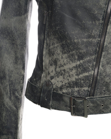 Celine - giacca donna verde graffiato in vera pelle