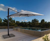 Ombrellone Ines Led in alluminio con palo laterale orientabile da giardino Ines