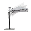 Ombrellone Ines Led in alluminio con palo laterale orientabile da giardino Ines