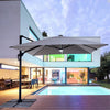 Ombrellone Ines Led in alluminio con palo laterale orientabile da giardino Ines