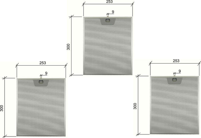 3 PZ ELECTROLUX AEG 4055107017 FILTRO CAPPA METALLICO 380x283x9 CD39281200 F 231