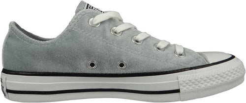Converse Chuck Taylor 557990C OX Velluto Wolf Grey White scarpe da ginnastica