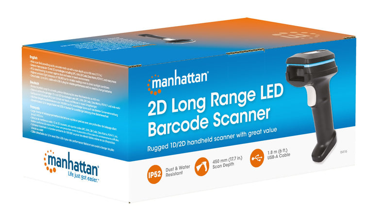 Lettore di Codici a Barre LED 2D USB a Lungo Raggio