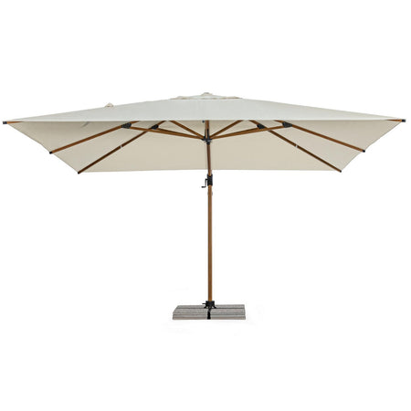 Ombrellone in alluminio con palo laterale orientabile da giardino Orion effetto legno