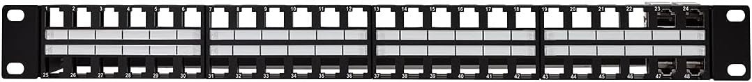 Pannello Patch 48 Posti 1HE Keystone Slim Senza Frutti Nero