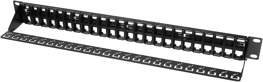 Pannello Patch 48 Posti 1HE Keystone Slim Senza Frutti Nero