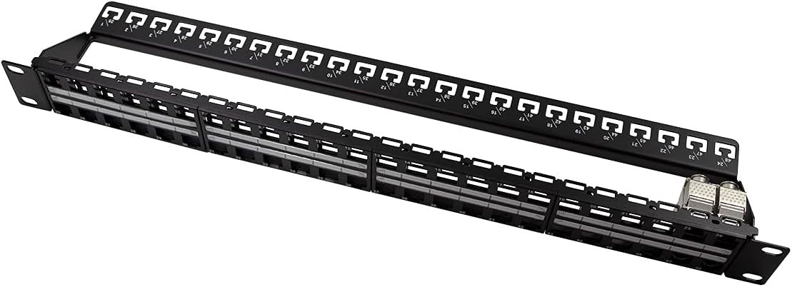 Pannello Patch 48 Posti 1HE Keystone Slim Senza Frutti Nero