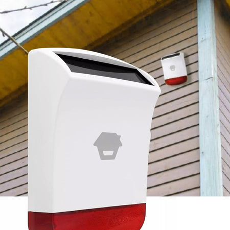 Sirena Wireless con Lampeggiante 110dB per Antifurto con Ricarica Solare