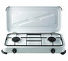 FORNELLO GAS 2 FUOCHI BIANCO A GAS BOMBOLA CM 30 X 60 CASA CAMPEGGIO GITA