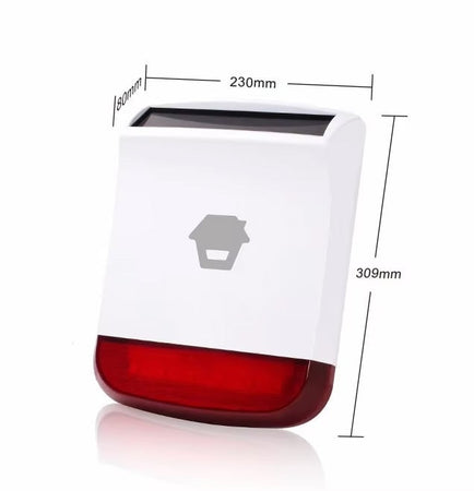Sirena Wireless con Lampeggiante 110dB per Antifurto con Ricarica Solare