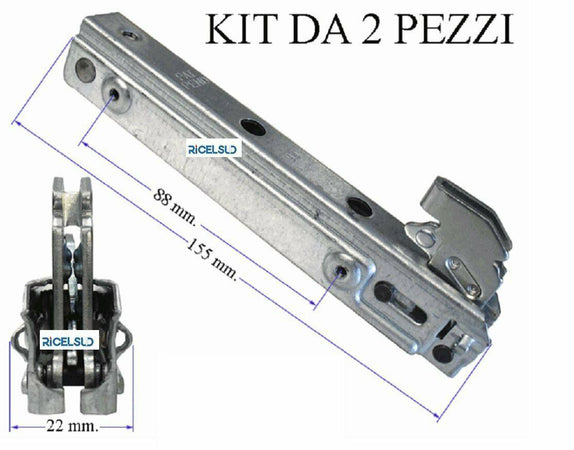 NARDI 2 CERNIERE FORNO PORTA 2 VETRI 15,5 CM TIPO 031199009933R C 74